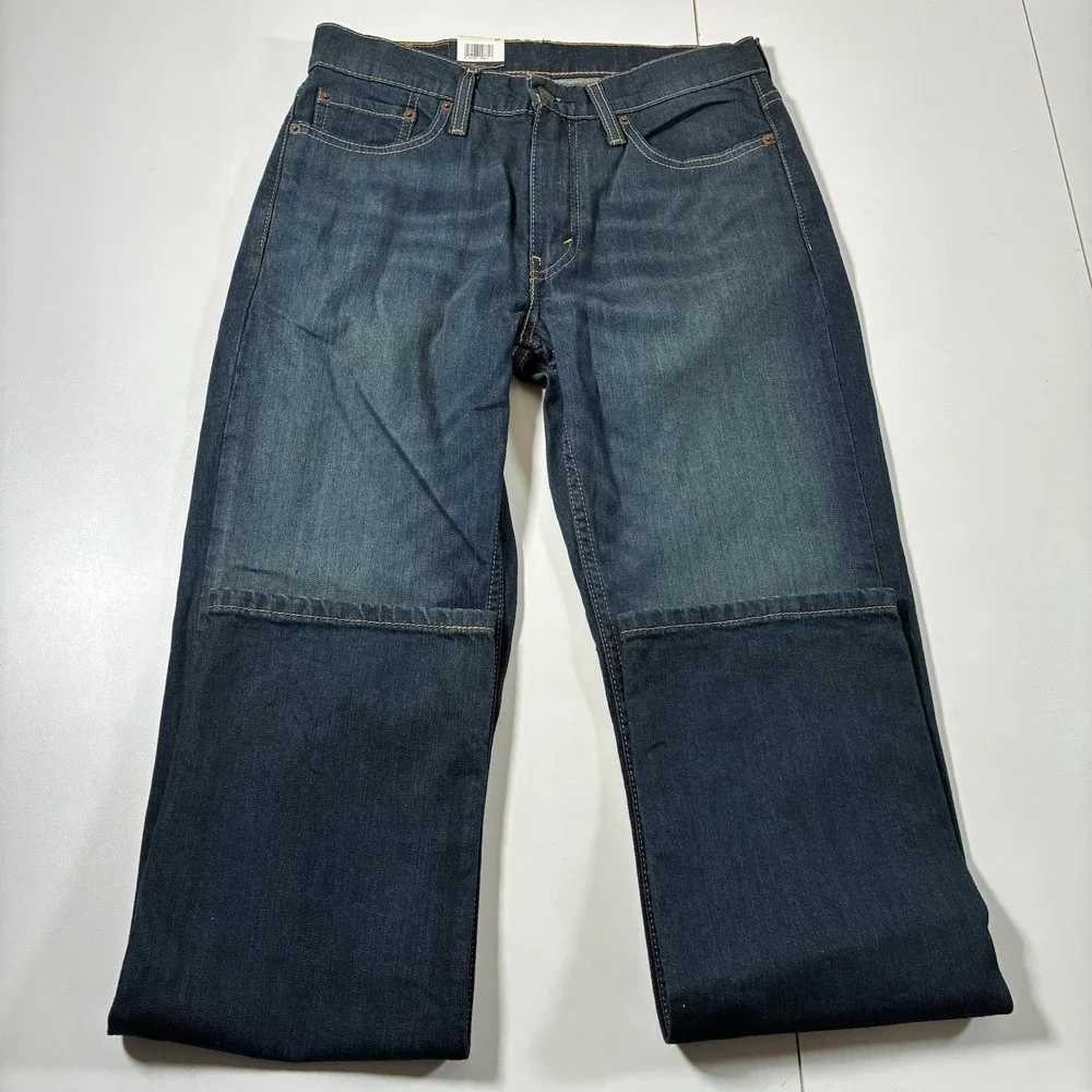 NEW Levi's 514 Jeans 30x32 Straight Blue Faded Whiskers Denim Cowboy USA NWT - Picture 2 of 7